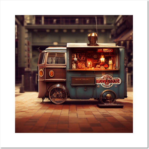 Steampunk Tokyo Ramen Food Truck Wall Art by Grassroots Green